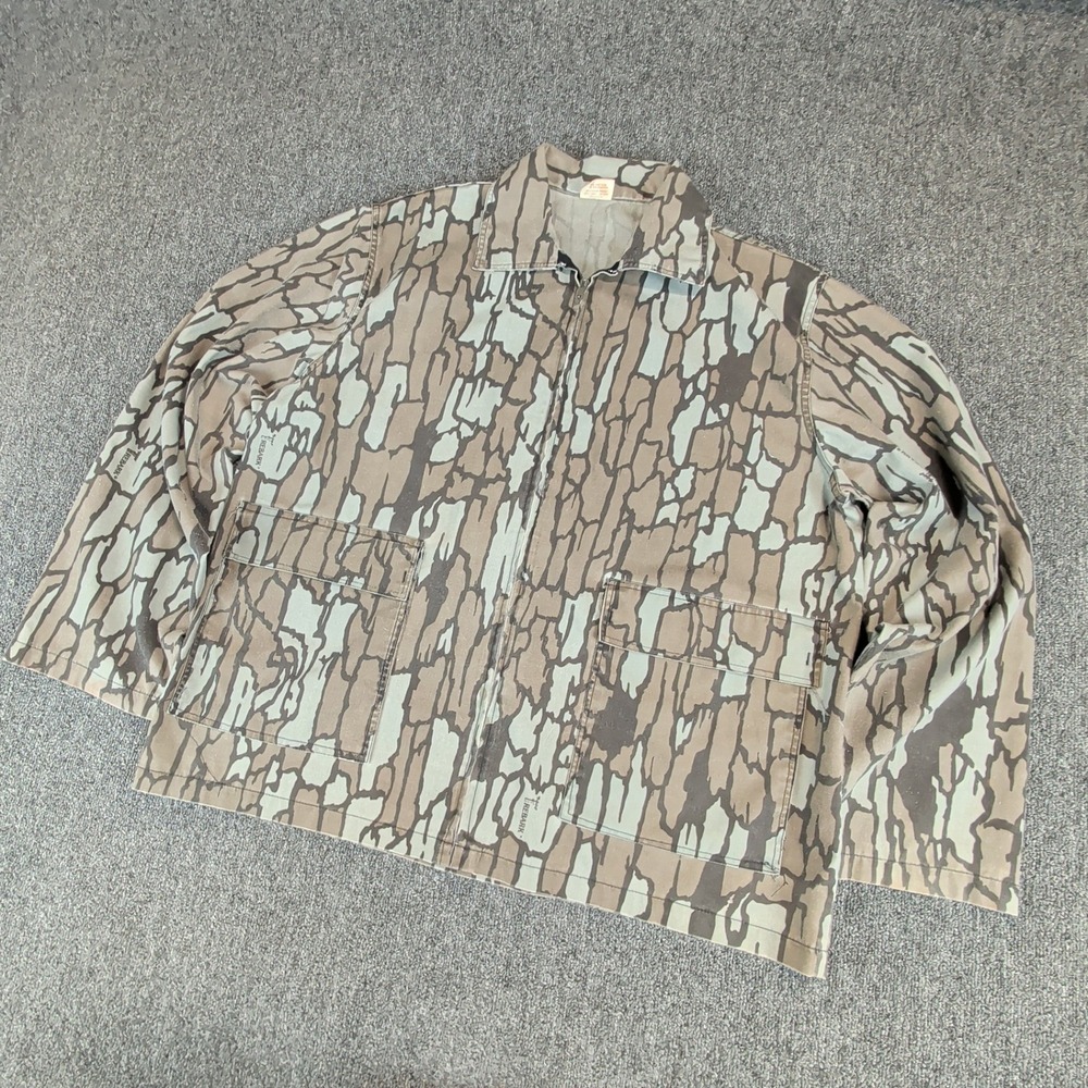 Trebark Mens Hunting Jacket Size M Cotton Blend Camo Vintage 80s Talon Zip USA — photo 2